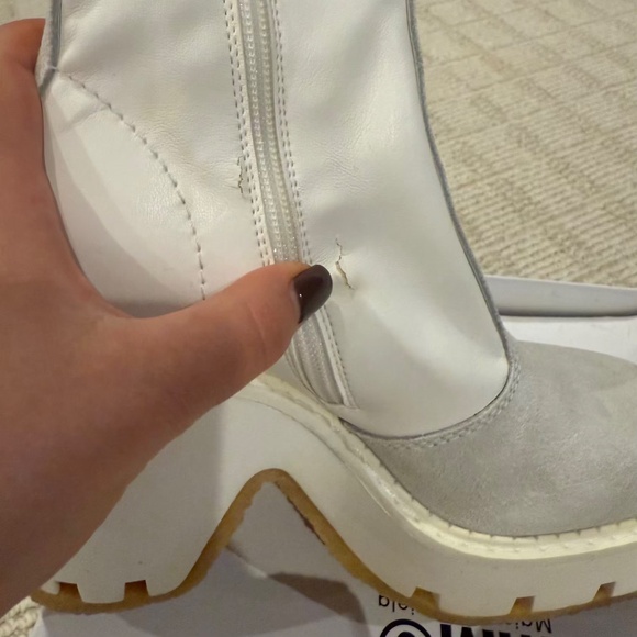 Maison Margiela MM6 White & Gray Boots Booties 38 8 - Picture 7 of 13